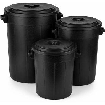 BigDean Universaltonne 100 70 & 50 Liter mit Deckel Allzweck Tonne Schwarz BigDean Universaltonne 100 70 & 50 Liter mit Deckel Allzweck Tonne Schwarz