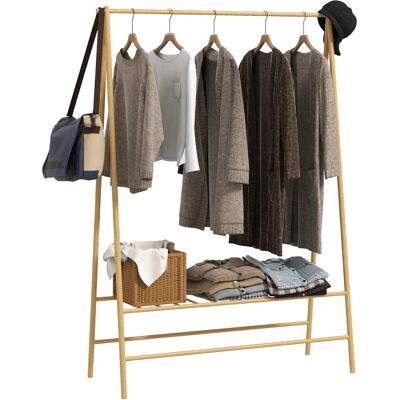 HOMCOM Garderobenständer Bambus Naturholz 116L x 43,5B x 160H cm HOMCOM Garderobenständer Bambus Naturholz 116L x 43,5B x 160H cm