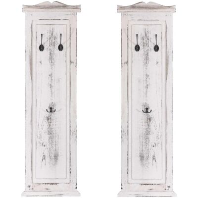 BERLINLODGE Garderobe 2er-Set 109x28x5,5cm Wandhaken Holz Weiß Shabby BERLINLODGE Garderobe 2er-Set 109x28x5,5cm Wandhaken Holz Weiß Shabby