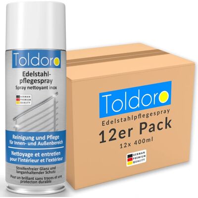 Toldoro 12x Edelstahl Pflegespray 400ml Edelstahlreiniger für Küche oder Grill Edelstahlpflege Spray als Reinigungsmittel oder Metallreiniger Toldoro 12x Edelstahl Pflegespray 400ml Edelstahlreiniger für Küche oder Grill Edelstahlpflege Spray als Reinigungsmittel oder Metallreiniger