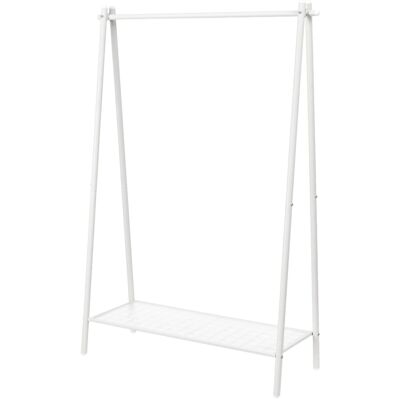 SONGMICS Weißer Kleiderständer aus Stahl mit Ablage und Stange - Garderobe SONGMICS Weißer Kleiderständer aus Stahl mit Ablage und Stange - Garderobe