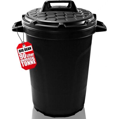 BigDean Universal Allzwecktonne Mülltonne 90 Liter Tonne XL Universaltonne Universaleimer Schwarz Mit Deckel Plastiktonne Regenfass Wassertonne BigDean Universal Allzwecktonne Mülltonne 90 Liter Tonne XL Universaltonne Universaleimer Schwarz Mit Deckel Plastiktonne Regenfass Wassertonne