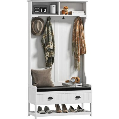 HOMCOM Garderobenständer MDF Schaumstoff Weiß 89L x 42B x 172H cm HOMCOM Garderobenständer MDF Schaumstoff Weiß 89L x 42B x 172H cm