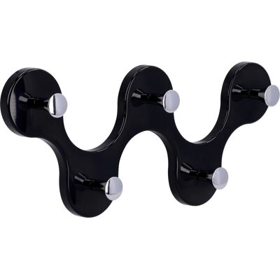 Siro Hakenleiste 01047 Kunststoff Schwarz Chrom Länge 248 mm 5 Haken Siro Hakenleiste 01047 Kunststoff Schwarz Chrom Länge 248 mm 5 Haken