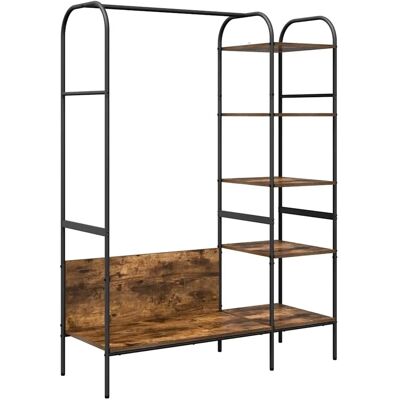 vidaXL Kleiderständer mit Regal Braun 120 x 44 x 160 cm Holzwerkstoff 868447 vidaXL Kleiderständer mit Regal Braun 120 x 44 x 160 cm Holzwerkstoff 868447