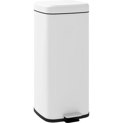 HOMCOM Mülleimer Metall Kunststoff Weiß 28L x 35B x 63,5H cm HOMCOM Mülleimer Metall Kunststoff Weiß 28L x 35B x 63,5H cm