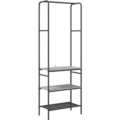 vidaXL Kleiderständer mit Regalen Grau Sonoma 60 x 30 x 171 cm 868460 vidaXL Kleiderständer mit Regalen Grau Sonoma 60 x 30 x 171 cm 868460