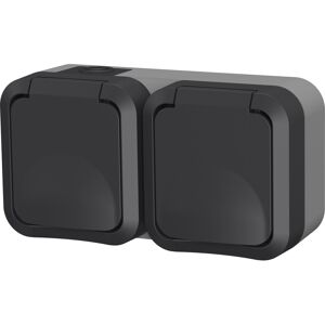 AquaPro Steckdose 2-fach für Außenbereiche Aufputz IP55 Anthrazit AquaPro Steckdose 2-fach für Außenbereiche Aufputz IP55 Anthrazit