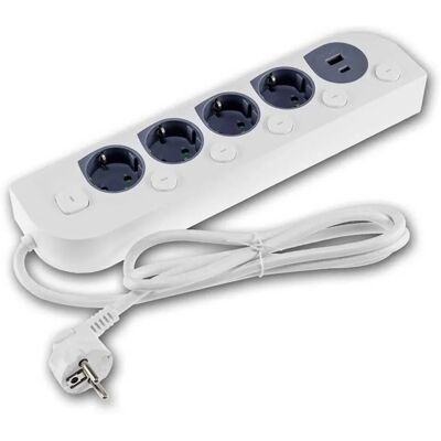 ChiliTec 4-Fach Steckdosenleiste USB-A C Einzelschaltun ChiliTec 4-Fach Steckdosenleiste USB-A C Einzelschaltun