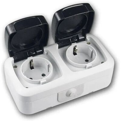 König Design - Steckdose IP44 250V 16A - AP Rahmen - Grau - Steckdose König Design - Steckdose IP44 250V 16A - AP Rahmen - Grau - Steckdose