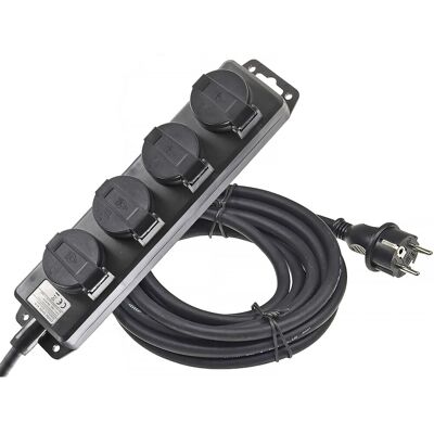 ChiliTec Gartensteckdosenleiste Für Außen 4Fach IP44 Zuleitung 10m ChiliTec Gartensteckdosenleiste Für Außen 4Fach IP44 Zuleitung 10m