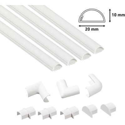 D-Line Kabelkanal-Set 20 mm x 10 mm Weiß 12-teilig D-Line Kabelkanal-Set 20 mm x 10 mm Weiß 12-teilig