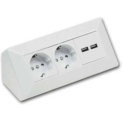 ChiliTec 2-Fach Steckdosenblock 2x USB A Weiß 250V 16A ChiliTec 2-Fach Steckdosenblock 2x USB A Weiß 250V 16A
