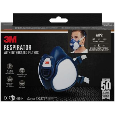3M Maske 4251 + A1P2 Dunkelblau 1 Stück 3M Maske 4251 + A1P2 Dunkelblau 1 Stück