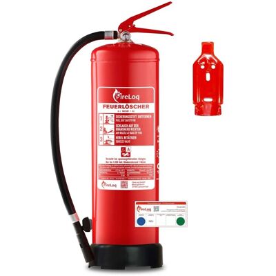 FireLoq 6L Wasser Feuerlöscher 8A 2LE mit Prüfnachweis Wandhalter Manometer FireLoq 6L Wasser Feuerlöscher 8A 2LE mit Prüfnachweis Wandhalter Manometer