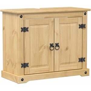 vidaXL Waschbeckenunterschrank Corona 73x33x60 cm Massivholz Kiefer 4002791 vidaXL Waschbeckenunterschrank Corona 73x33x60 cm Massivholz Kiefer 4002791