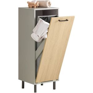 SoBuy Wäscheschrank mit ausklappbarem Wäschesack Holz Metall Naturgrau BZR132-NG SoBuy Wäscheschrank mit ausklappbarem Wäschesack Holz Metall Naturgrau BZR132-NG