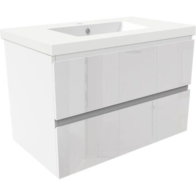 AICA Waschtisch mit Unterschrank 80 cm Aalst Badmöbel Set 2 tlg. Waschbecken mit Unterschrank Weiß Hochglanz Softclose AICA Waschtisch mit Unterschrank 80 cm Aalst Badmöbel Set 2 tlg. Waschbecken mit Unterschrank Weiß Hochglanz Softclose