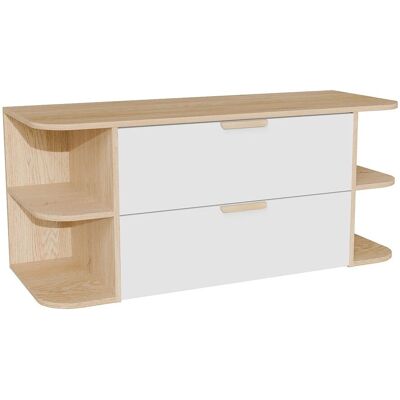 Vente-unique Waschbeckenunterschrank Avoreli Naturfarben Hell Weiß 120 cm Vente-unique Waschbeckenunterschrank Avoreli Naturfarben Hell Weiß 120 cm