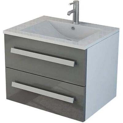 Jet-Line Badezimmerschrank AROSA II grau - 2 Schubladen, Soft Close Jet-Line Badezimmerschrank AROSA II grau - 2 Schubladen, Soft Close