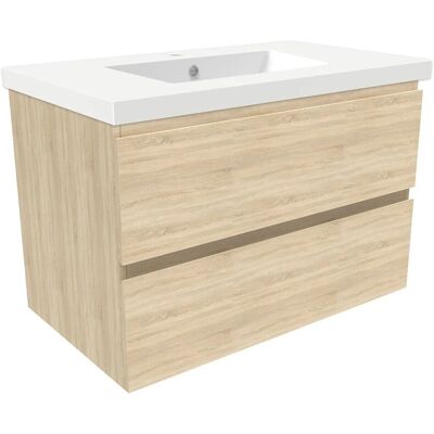 AICA Waschtisch mit Unterschrank 80 cm Aalst Badmöbel Set 2 tlg. Waschbecken mit Unterschrank Eiche Matt Softclose AICA Waschtisch mit Unterschrank 80 cm Aalst Badmöbel Set 2 tlg. Waschbecken mit Unterschrank Eiche Matt Softclose