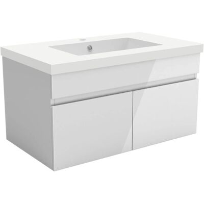 AICA Waschtisch mit Unterschrank 80 cm BERGEN Badmöbel Set 2 tlg. Waschbecken mit Unterschrank Weiß Hochglanz Softclose AICA Waschtisch mit Unterschrank 80 cm BERGEN Badmöbel Set 2 tlg. Waschbecken mit Unterschrank Weiß Hochglanz Softclose