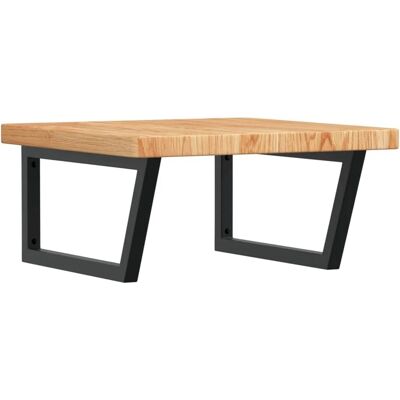 vidaXL Waschbeckenregal Wandmontage Stahl und Massivholz Eiche - Waschbeckenregal vidaXL Waschbeckenregal Wandmontage Stahl und Massivholz Eiche - Waschbeckenregal