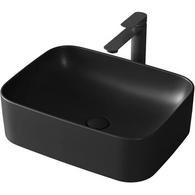 Emke Aufsatzwaschbecken 50,5 x 38 x 15 cm Badezimmer Rechteckiger Keramikwaschtisch Matt Dunkelgrau Emke Aufsatzwaschbecken 50,5 x 38 x 15 cm Badezimmer Rechteckiger Keramikwaschtisch Matt Dunkelgrau