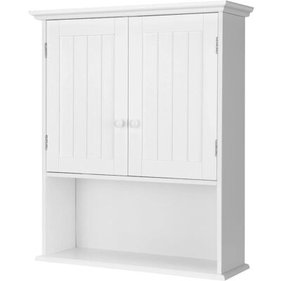Costway Hängeschrank Medizinschrank Wandschrank mit Doppeltür Weiß Costway Hängeschrank Medizinschrank Wandschrank mit Doppeltür Weiß