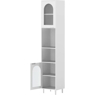 Costway Badschrank Schmal Badezimmerschrank mit 2 Verstellbaren Regalen Costway Badschrank Schmal Badezimmerschrank mit 2 Verstellbaren Regalen
