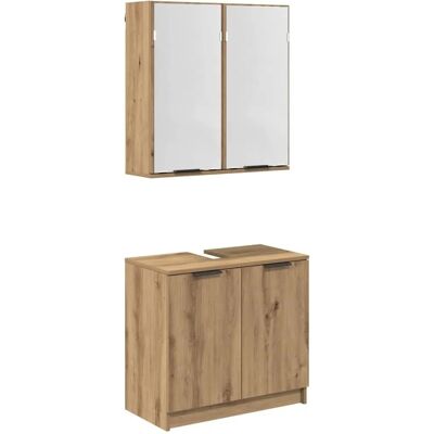 vidaXL Badezimmerschrank-Set mit Regal Artisan-Eiche Holzwerkstoff 3415906 vidaXL Badezimmerschrank-Set mit Regal Artisan-Eiche Holzwerkstoff 3415906