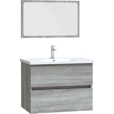 vidaXL Badezimmermöbel-Set in Grau Sonoma - Badezimmer Typ vidaXL Badezimmermöbel-Set in Grau Sonoma - Badezimmer Typ