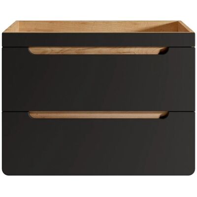 Vente-unique Waschbeckenunterschrank Aruba Anthrazitgrau Naturfarben Hell 80 cm Vente-unique Waschbeckenunterschrank Aruba Anthrazitgrau Naturfarben Hell 80 cm