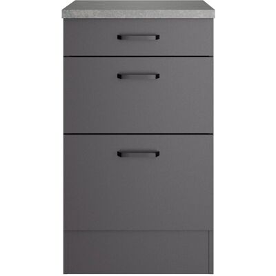 OPTIFIT Unterschrank Kiel420 50 x 88 x 60 cm Anthrazit Matt mit 2 Auszügen OPTIFIT Unterschrank Kiel420 50 x 88 x 60 cm Anthrazit Matt mit 2 Auszügen
