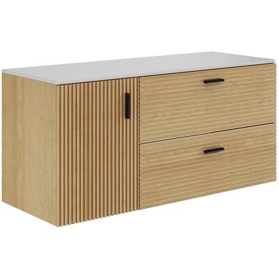 Vente-unique Waschbeckenunterschrank Sarone Naturfarben Hell 120 cm Vente-unique Waschbeckenunterschrank Sarone Naturfarben Hell 120 cm