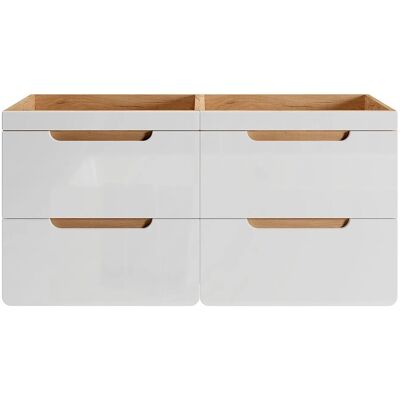 Vente-unique Waschbeckenunterschrank Aruba Naturfarben Hell Weiß 120 cm Vente-unique Waschbeckenunterschrank Aruba Naturfarben Hell Weiß 120 cm