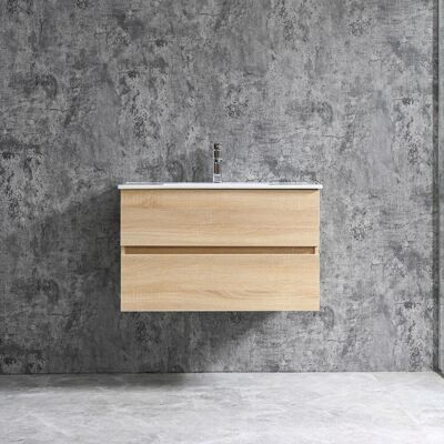 Sanotechnik Einzelwaschtisch Corbo 80 cm Braun mit Softclose Sanotechnik Einzelwaschtisch Corbo 80 cm Braun mit Softclose