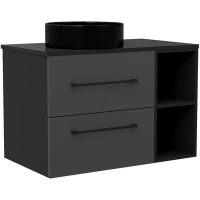 AICA Waschtisch mit Unterschrank 80 cm Kross Badmöbel Set Aufsatzbecken Softclose Schubladen mit Staufach AICA Waschtisch mit Unterschrank 80 cm Kross Badmöbel Set Aufsatzbecken Softclose Schubladen mit Staufach