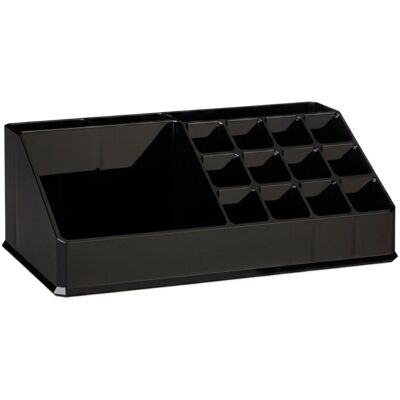 Relaxdays Kosmetikorganizer Acryl Schwarz mit 16 Fächern 8 cm x 22 cm x 12,5 cm 300 g Relaxdays Kosmetikorganizer Acryl Schwarz mit 16 Fächern 8 cm x 22 cm x 12,5 cm 300 g