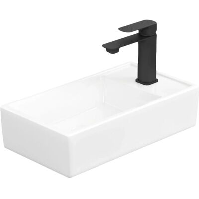 Emke Aufsatzwaschbecken 40x22x10cm Keramik Weiß Kleines Waschbecken Bad Emke Aufsatzwaschbecken 40x22x10cm Keramik Weiß Kleines Waschbecken Bad