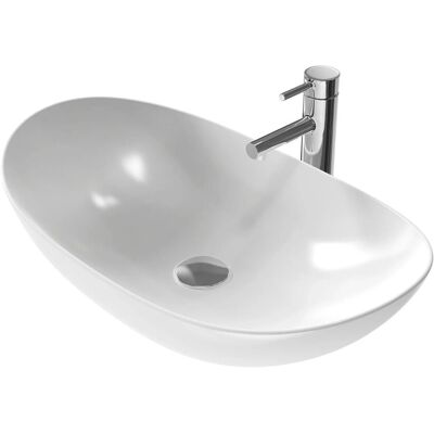 Emke - OvalCeramic Becken - Weiß - Glänzend - Waschbecken Emke - OvalCeramic Becken - Weiß - Glänzend - Waschbecken