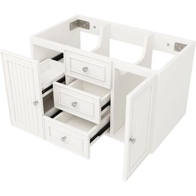 Merax Waschbeckenunterschrank 78,5x46x46,8 cm Weiß 3 Schubladen Modern Merax Waschbeckenunterschrank 78,5x46x46,8 cm Weiß 3 Schubladen Modern