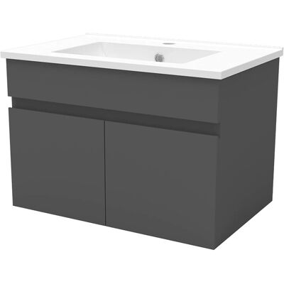 AICA Waschbecken mit Unterschrank 60 cm BERGEN Badmöbel Set Waschtisch mit Unterschrank Anthrazit Matt Softclose 2 tlg. AICA Waschbecken mit Unterschrank 60 cm BERGEN Badmöbel Set Waschtisch mit Unterschrank Anthrazit Matt Softclose 2 tlg.