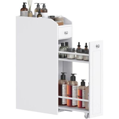 Songmics Badezimmerschrank Siren mit 2 Schubladen Weiß Songmics Badezimmerschrank Siren mit 2 Schubladen Weiß