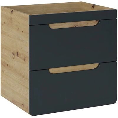 Vente-unique Waschbeckenunterschrank Aruba Anthrazitgrau Naturfarben Hell 60 cm Vente-unique Waschbeckenunterschrank Aruba Anthrazitgrau Naturfarben Hell 60 cm