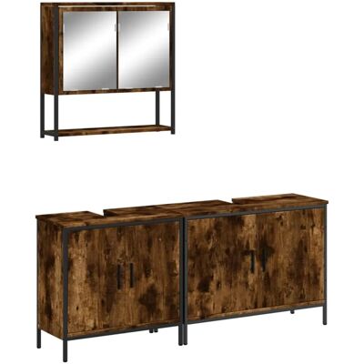 vidaXL 3-Tlg Badmöbel-Set Räuchereiche Holzwerkstoff 3214672 vidaXL 3-Tlg Badmöbel-Set Räuchereiche Holzwerkstoff 3214672