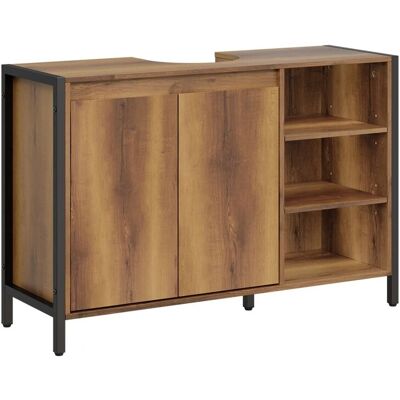 SoBuy Waschbeckenunterschrank 90cm Breit mit U-Aussparung Waschtischunterschrank mit Offenem Regal 90x30x60 cm BZR63-L-PF SoBuy Waschbeckenunterschrank 90cm Breit mit U-Aussparung Waschtischunterschrank mit Offenem Regal 90x30x60 cm BZR63-L-PF