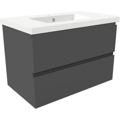 AICA Waschtisch mit Unterschrank 80 cm Aalst Badmöbel Set 2 tlg. Waschbecken mit Unterschrank Anthrazit Matt Softclose AICA Waschtisch mit Unterschrank 80 cm Aalst Badmöbel Set 2 tlg. Waschbecken mit Unterschrank Anthrazit Matt Softclose