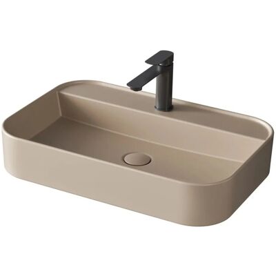 Emke Aufsatzwaschbecken 40 x 60 x 11 cm Mattbeige Abgerundete Rechteckiges Keramikwaschbecken Emke Aufsatzwaschbecken 40 x 60 x 11 cm Mattbeige Abgerundete Rechteckiges Keramikwaschbecken