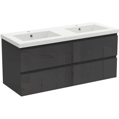 AICA Waschtisch mit Unterschrank 120 cm Aalst Badmöbel Set 2 tlg. Waschbecken mit Unterschrank Schwarz Hochglanz Softclose AICA Waschtisch mit Unterschrank 120 cm Aalst Badmöbel Set 2 tlg. Waschbecken mit Unterschrank Schwarz Hochglanz Softclose